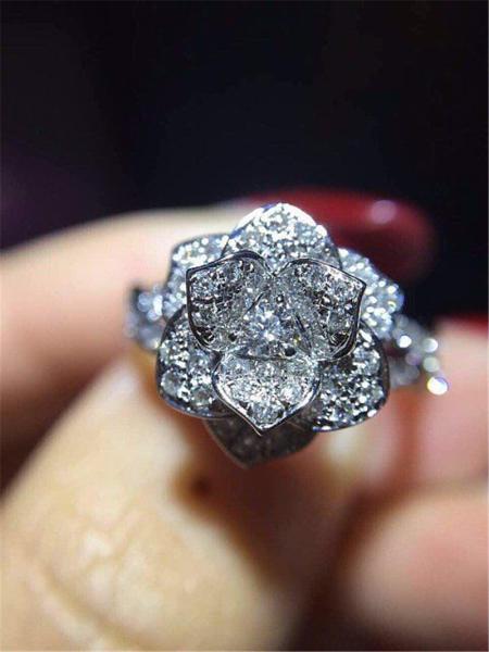 Luxury jewe factory Rose ring 18k gold white gold yellow gold rose gold diamond