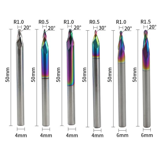 55 Degree Wolfram Steel CNC Router Bits Customizable OEM Spherical Milling Cutter Metal Alloy Tapered Ball Nose End Mill