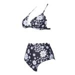 Tiered Layer Tie a Knot Front Top With Low waist Bikini swimsuit high cut