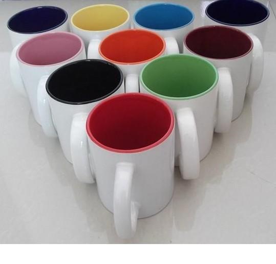 Export SGS/ROHS/CE International certification inside colors printting LOGO ceramic coffee mug with handle 7102 mark cup