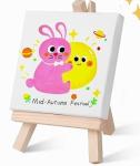6 Pack Canvas Painting Kits With Easels , DIY Painting Tools For Kids Custom