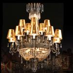 Fashionable Crystal Gold Modern Pendant Light Dia 1000mm For Corridor