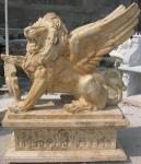 Life Size Decoration 200cm Stone Lion Statue , Stone Carving Sculpture