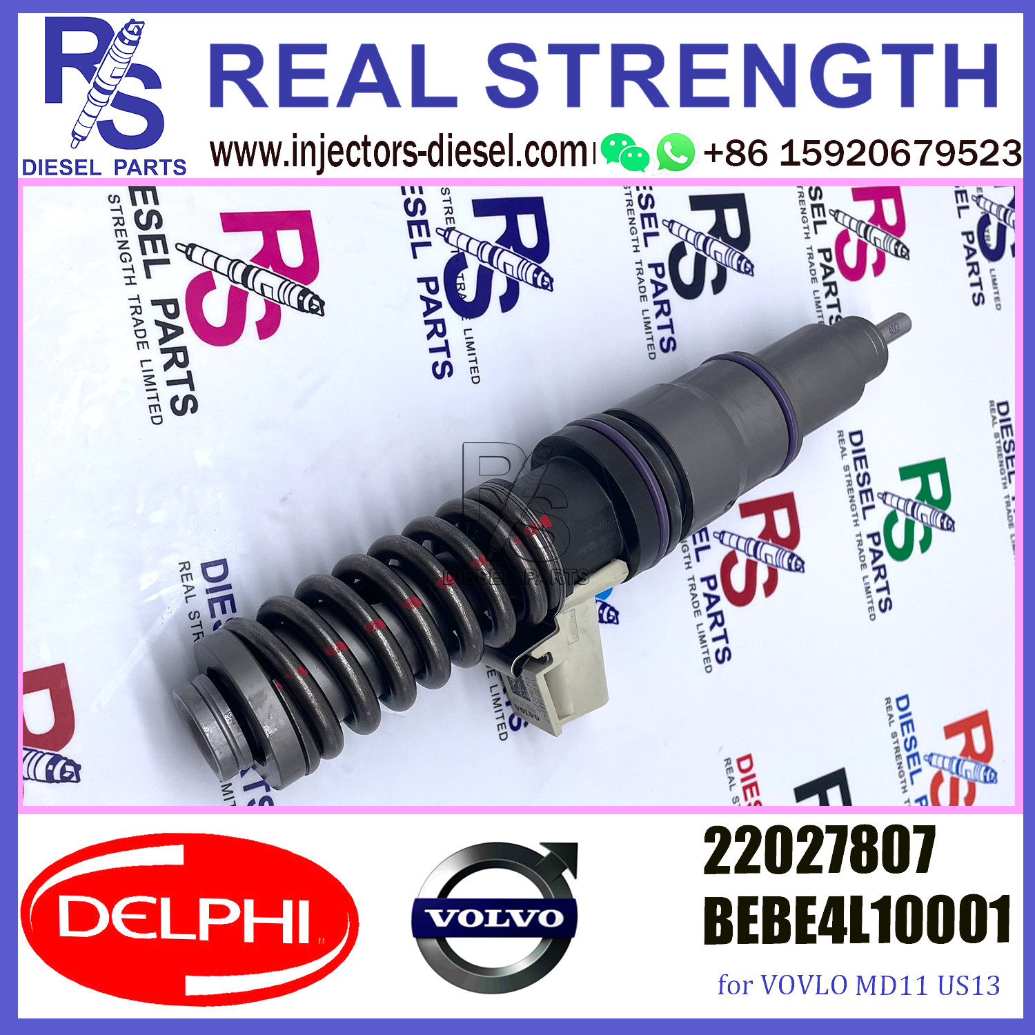 DELPHI 4pin injector 22027807 BEBE4L10001 Diesel pump Injector V-O-L-V 22027807 BEBE4L10001 E3.5 for VOVLO MD11 US13