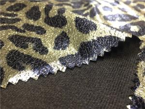 Wholesale Gold Leopard Suede Fabric / Imitation Leather Fabric 0.35mm Thickness from china suppliers