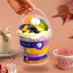 Plastic Bucket 1L 2L Round Clear Container for Cream Tea Seal Package Supplied