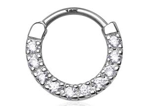 Wholesale Seamless Hinged Cartilage Clicker Ring , 14k White Gold Nose Ring from china suppliers