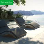 Outdoor Rattan Teak Sun Bed Lounger Modern Design for Exterior Furniture Garden