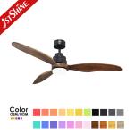 Bedroom Comfortable 3 Blade Wood Ceiling Fan 60 Inch Remote Control