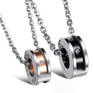Wholesale New Fashion Tagor Jewelry 316L Stainless Steel couple Pendant Necklace TYGN079 from china suppliers