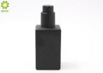 Luxury Matte Black Square Empty Glass Pump Bottles 120ml For Body Serum