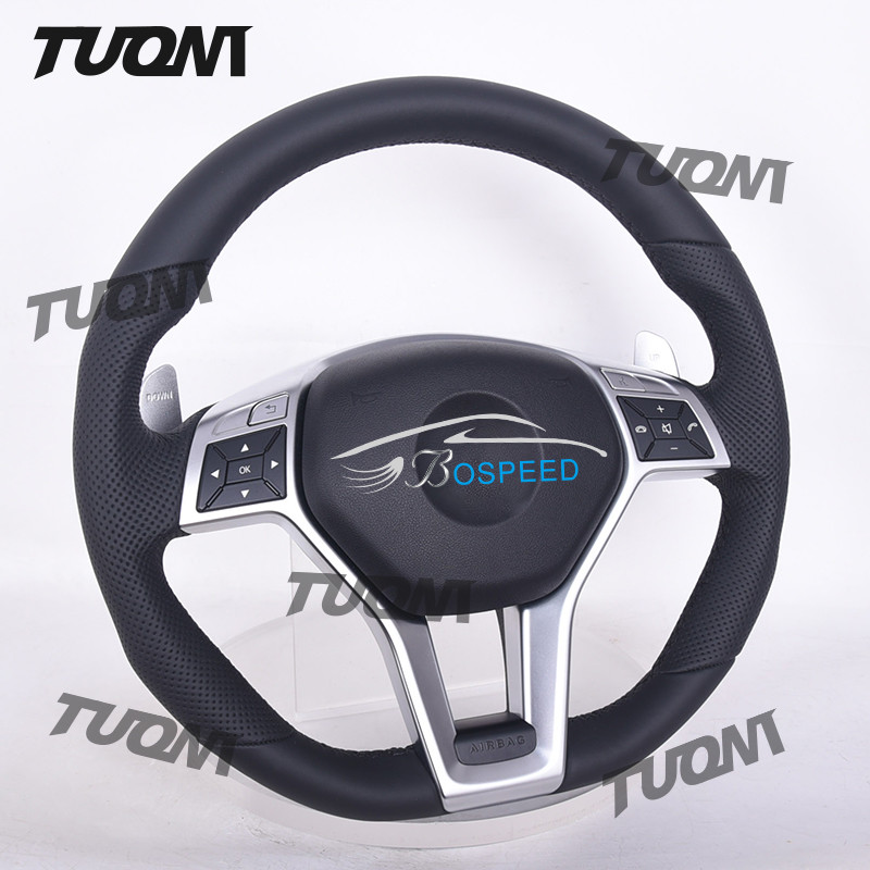 Mercedes Benz Steering Wheel Black Easy Installation Rounded Top Flat Bottom