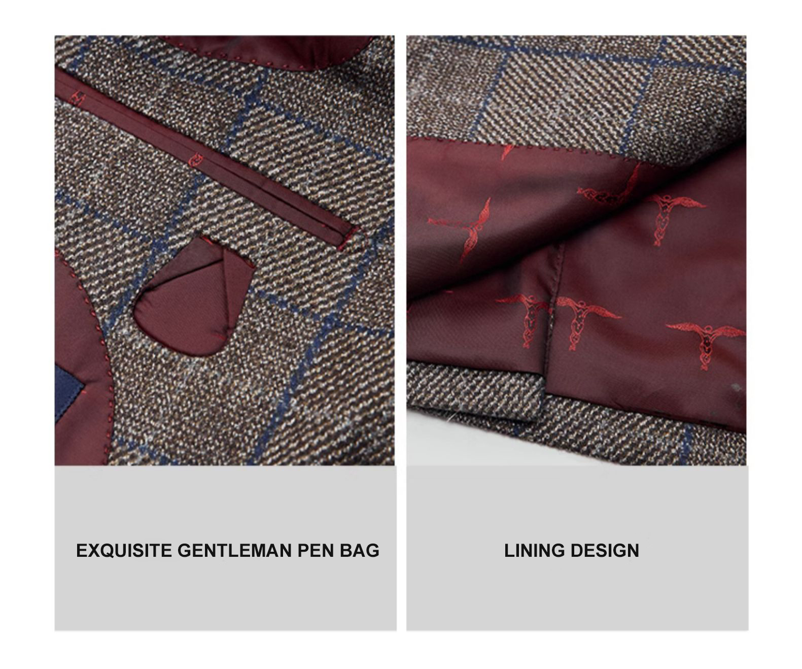 Customized Designs Single Breasted Two Buttons Wool and Silk Suit for Men's Wedding