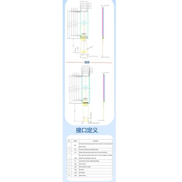 0.99inch IPS long strip LCD screen | 40×160 resolution GC9D01 driver, high definition and wide viewing angle, special for industrial equipment status