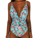 Tiered Layer Tie a Knot Front Top With Low waist Bikini swimsuit high cut