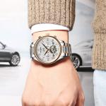Wholesales China men steel automatic skeleton mechanical watch automatic watch