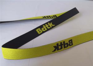 Wholesale 2cm Custom Jacquard Ribbon For Garment Accessories Black Base Yellow Words from china suppliers