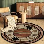 Round Ancient Polyester Fiber Living Room Floor Carpet Special Style