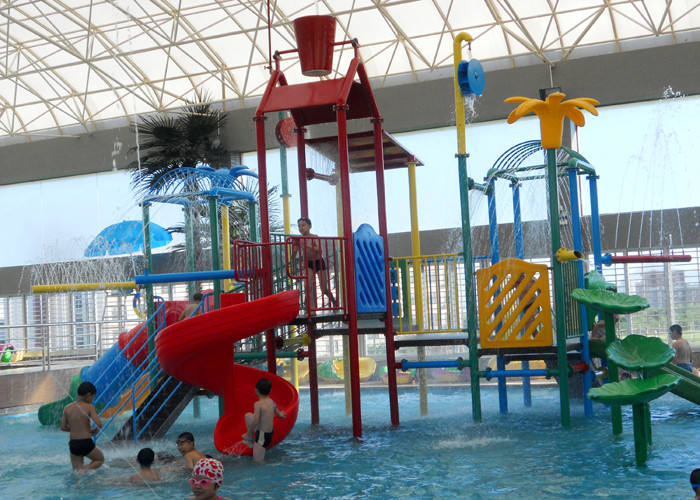 Aqua Fun Park Commercial Playground Equipment With Fiberglass Material