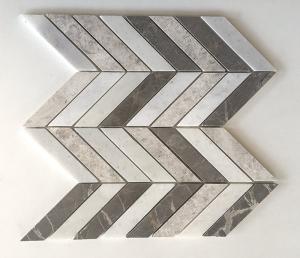 Wholesale Chevron Brown Silver Marble Mixed Mosaic Tiles , 12x12 Mosaic Tile Sheets from china suppliers
