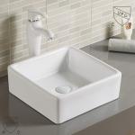 Square Porcelain Sink Small Decal Bathroom Wash White Hand Basin