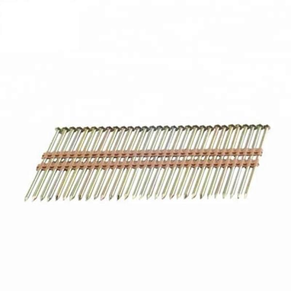 21 Degree Plastic Collated Framing Nails , Bright Ring Shank Plastic Finish