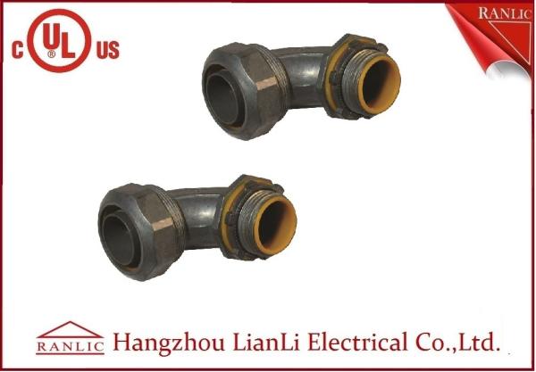 Liquid Tight Flexible Metal Conduit Fittings 90 Degree Connector With Insulated