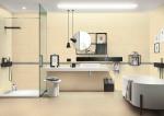 Natural Cream Color Indoor Porcelain Tiles / Antibacterial Interior Floor Tiles