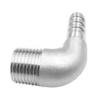 Female Connection 3/8" Hose Barb x 1/2" NPT Male 90 Degree Elbow Adapter for
