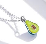 1.1x0.8cm 5A 17.7'' Pear Shaped Pendant Sterling Silver Jewelry Necklaces 2.9g