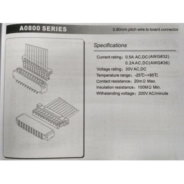 0.8mm Male Female Connector , IDC Header Connector Housings With 94V-0