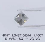 1.1 Ct Princess Cut Lab Grown Diamond Jewelry D VVS2 HPHT Lab Grown Diamond