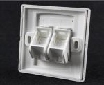 Germany Type 86*86 45 Degree Wall Mount Socket Double Port Face Plate With