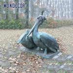 Casting bronze large pelican outdoor statue garden decoration