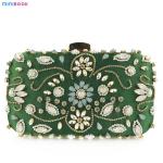 Messenger Luxury Rhinestone Women Shoulder Clutch Bag with Diamond Pearls Beads