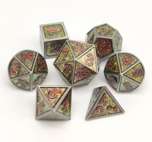 Wholesale Hand Carved Metal Polyhedral Dice 7 Piece Set For Tabletop RPG from china suppliers