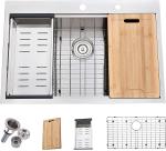 OEM Brushed 33"x 22" 18 Gauge Kitchen Workstation Sink