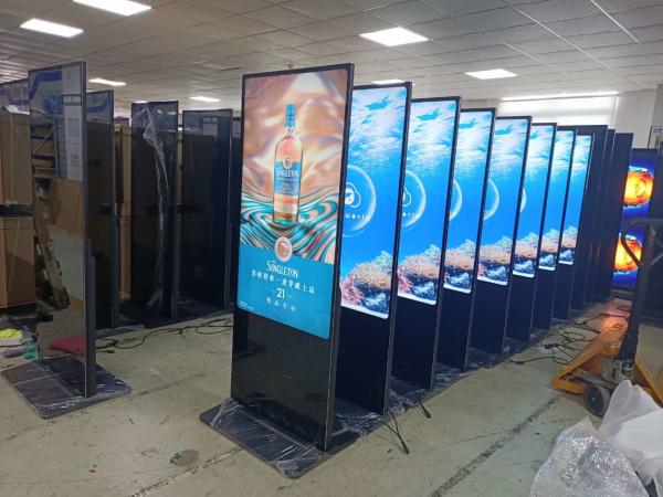 55 inch mobile indoor 4k floor stand kiosk lcd digital signage advertising media