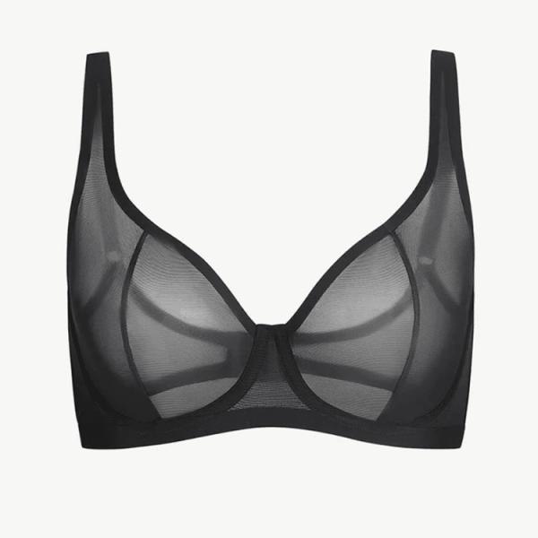 Design Women's Push Transparent Mesh Bra using Knitted Weaving Method