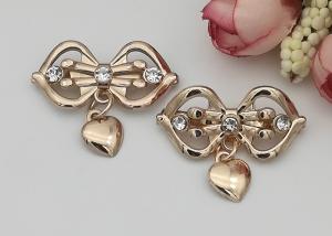 Wholesale LHZ1004 Zinc Alloy And Rhinestone Shoe Accessories Buckle Replacement Bow Shape from china suppliers