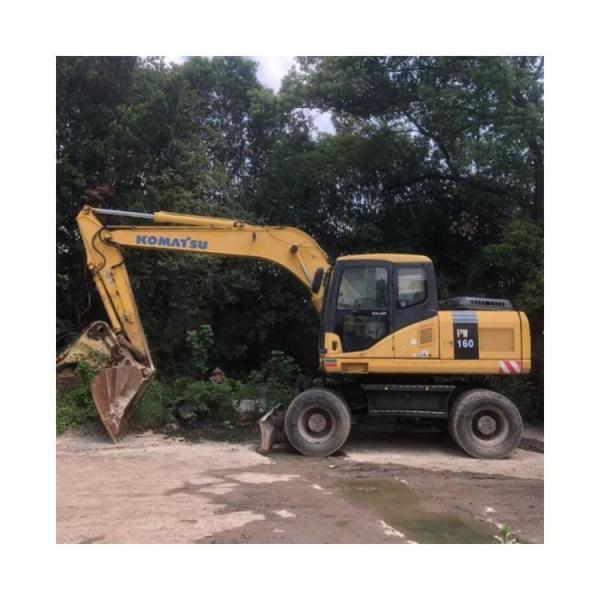 Japan Original Used Komatsu PW160-7 Wheel Excavator in with Transport Length of