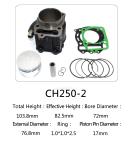 Honda Motorcycle Cylinder Kit , Water Cooled Cylinder Block Kit CH250