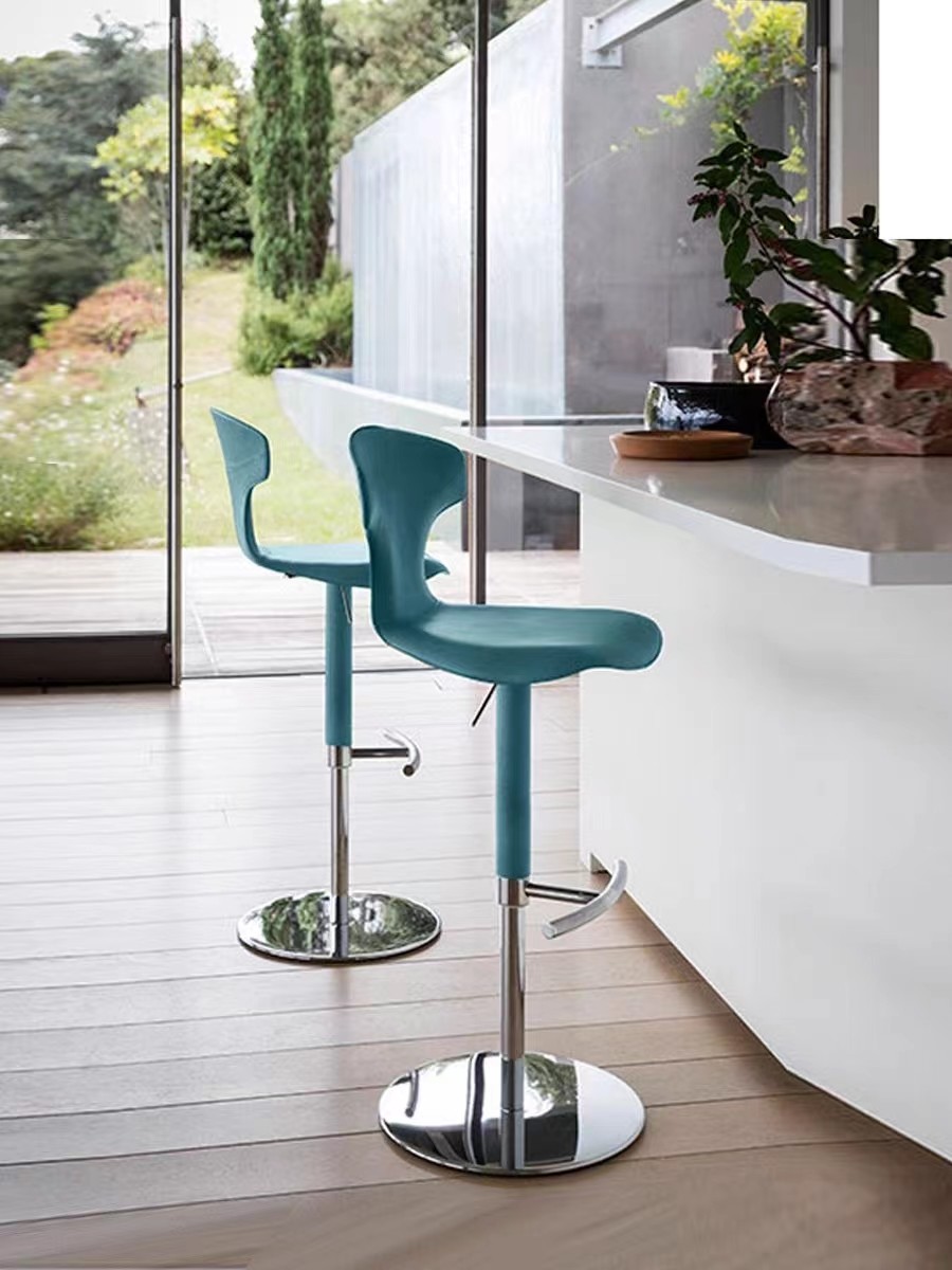 Adjustable Stylish Bar Stools Modern White Minimalist SS Base For Casual Entertainment Area