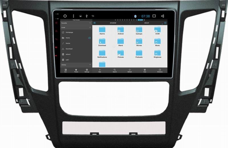 Ouchuangbo car gps navi stereo android 6.0 for Mitsubshi Pajero 2017 with SWC USB bluetooth AUX 4*45 Watts amplifier