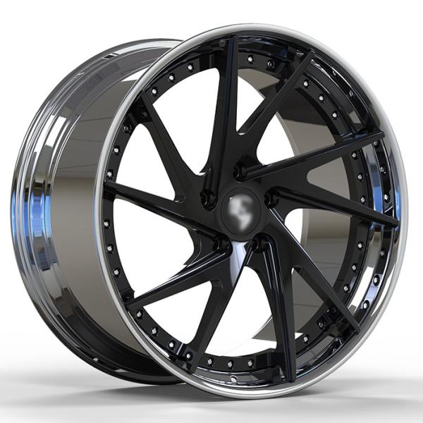 Gloss Black Face 2-PC Forged Rims Polished Barrels 21 22 Inches For Porsche