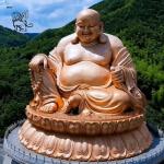 Bronze Laughing Buddha Statue Maitreya Sculpture Happy Buddha Brass Metal