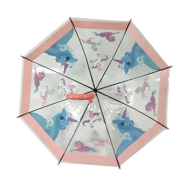 19 inches Kids Compact Umbrella with POE Fabric and Unicorn Printing Incidental