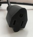 American standard 3pin black 18AWG extension power cord 0.5m-10m copper power