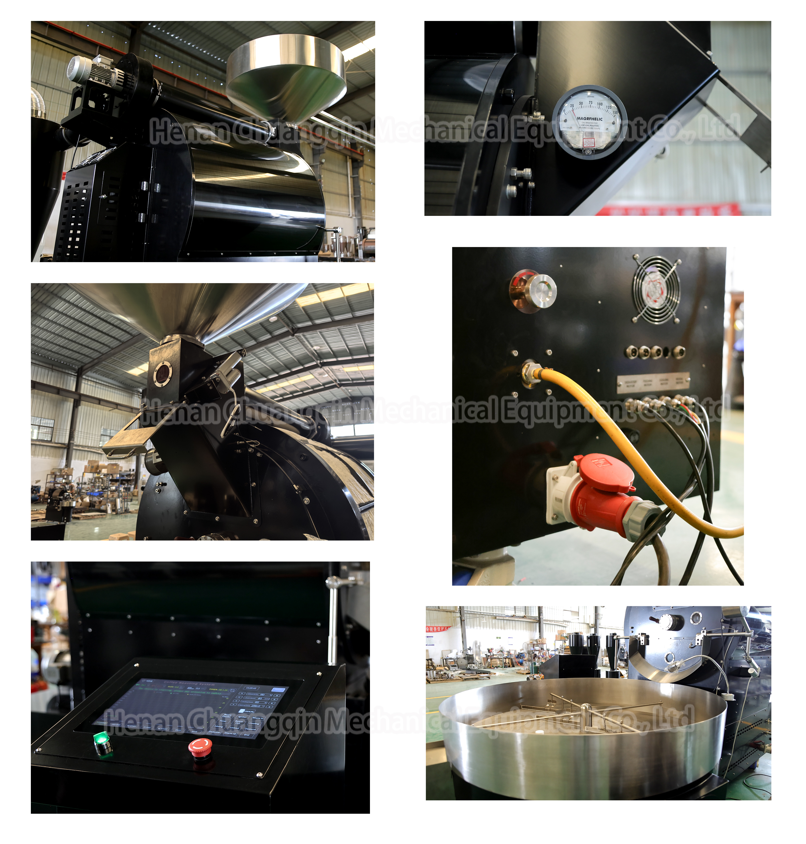 Temperature Control Natural Gas Grill Coffee Roaster 60kg 304 Stainless Steel Coffee Roaster