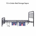 Modern Black Durable King Size Metal Bed , Iron Bed Frame King For Home